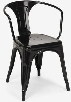 Produktbild von Stuhl industriesstil mit stahlarmlehnen für küche und bar Steel Arm - Schwarz