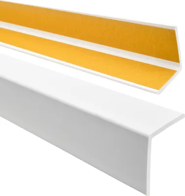 Obrázek produktu pro Samolepicí rohový profil z PVC, ochranný profil na hrany a rohy, ohebný, ve tvaru L, KM, bílý, 40 × 40 mm, 275 cm  – Quest