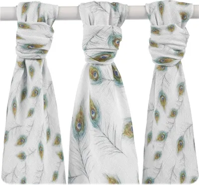 Image de XKKO BMB Digi - Peacock Feathers MIX 3pcs, Couches en bambou, 70x70