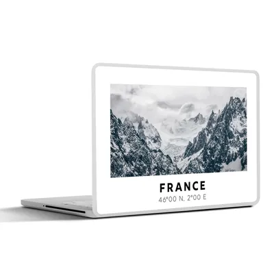 Produktbild von MuchoWow® Laptop Aufkleber Sticker Cover Frankreich - Schnee - Berge 30x21 cm - Sticker für Laptop - Selbstklebend