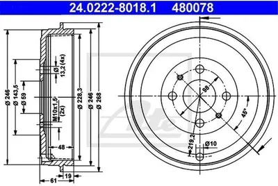 Produktbild von ATE Bremstrommel  24.0222-8018.1