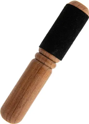 Produktbild von 18cm Klöppel aus Holz mit Ledergriff - Klangstab ideal für sanfte Klangschalen