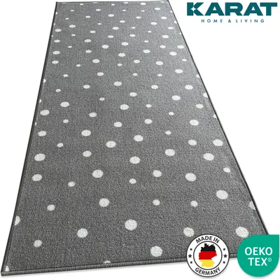 Produktbild von Teppichläufer Dots&Stars Kinderteppich für Jungen und Mädchen White Dots 80 x 500 cm