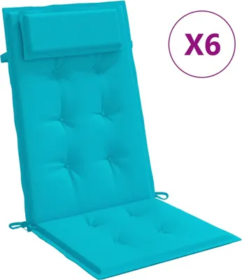 Produktbild von vidaXL Hochlehner-Auflagen 6 Stk. Türkis Oxford-Gewebe