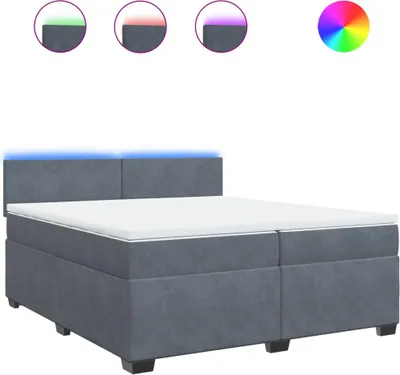 Produktbild von vidaXL Boxspringbett mit Matratze Dunkelgrau 200x200 cm Samt