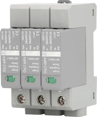 Image de dispositif de protection contre les surtensions photovoltaïques 3P Dispositif de protection contre les surtensions de haute précision DC1000V