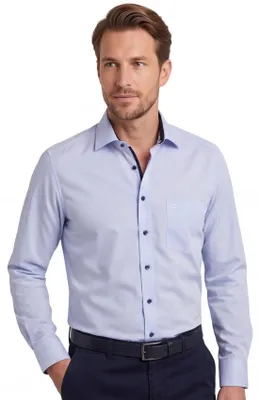 Produktbild von Olymp Baumwollhemd hellblau modern fit