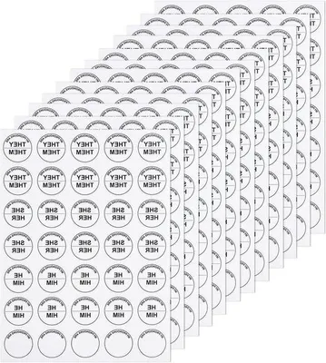 Produktbild von 12 Sticker für Namensschilder Konferenzbadges Geschlechtsidentität Feinsticker