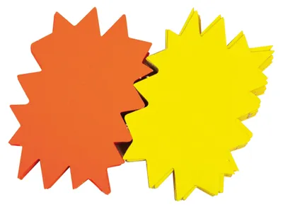 Verkaufsschilder 12x16 cm, 50 St., gelb/orange, fluoreszierend