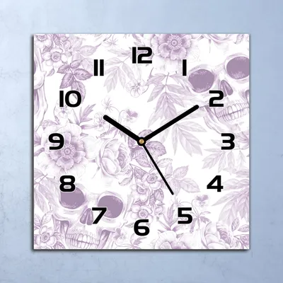 Produktbild von Wanduhr Echt-Glas-Küchenuhr Schädel Felsdesign Quarz 30x30 Deko Bilder