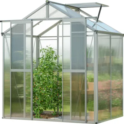 Image de GFP Serre Picco 2 cadre aluminium 179 x 133 cm panneaux en polycarbonate de 6 mm