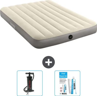 Produktbild von Intex Airbed - Doppelbett - 137 x 191 x 25 cm - Beige - Im Lieferumfang enthalten Pumpe en Reperaturset