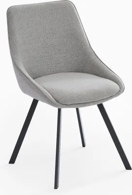 Image de Chaise pivotante pour salle à manger design moderne en tissu Navya - gris clair