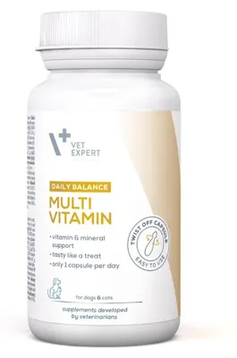 Zdjęcie produktu dla Vet Expert MultiVitamin 30 kaps. Preparat Witaminowo Mineralny Dla Psów i Kotów