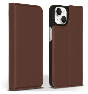 Immagine prodotto di Custodia a libro Accezz Premium Leather Slim per iPhone 14 - Marrone