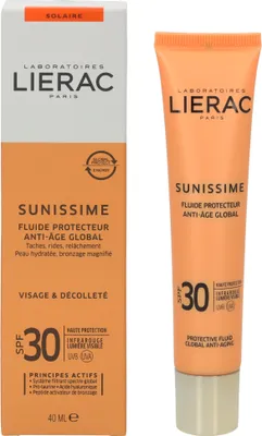 Produktbild von Lierac SUNISSIME, Sonnenschutzcreme, Gesicht, Tube, Anti-Aging, Anti-Mitesser, Anti-Falten, Feuchtigkeitsspendend, Schutz, Glättend, Jeder Hauttyp, 40 ml