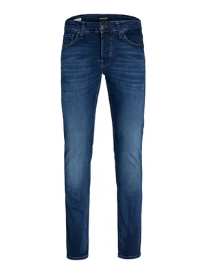 Produktbild von Jack & Jones 12133074, Blau, Jeans, Baumwolle, Elasthan, Nicht bleichen, Nicht im Wäschetrockner trocknen, Feinwäsche (30°C)