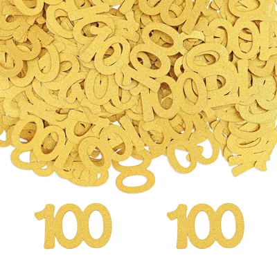 Produktbild von Konfetti für den 100. Geburtstag – 100 Stück goldene Tischdekoration
