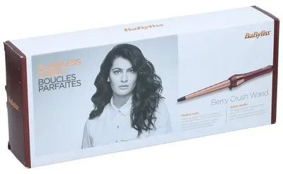 Productafbeelding van BaByliss Berry Crush Wand Krultang - Kegelvormige Krultang met Keramische Coating - Diameter 1,1 tot 3 cm - Instelbaar 150 tot 210 Graden - Inclusief Hittebestendige Handschoen