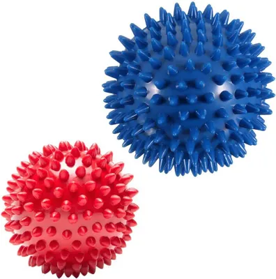 Produktbild von 2er-Pack harte Massagebälle mit Stacheln – Fußgewölbetrainer, Plantarfasziitis, Muskelmassageball-Übung