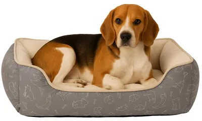 Produktbild von Hundebett Flamingo 60 cm Grau Plüsch Polyesterfasern rutschfest weich