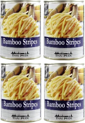 Produktbild von 4er Pack THAI PRIDE Bambussprossen Streifen (4x 300g ATG) | Bambus-Streifen | Bamboo Stripes