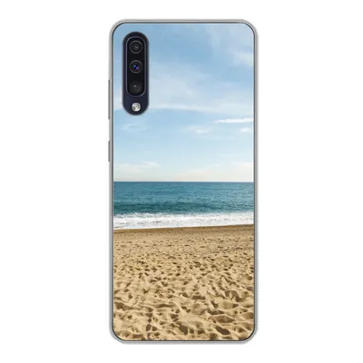 Produktbild von MuchoWow® Handyhülle Schutzhülle Hülle für Samsung Galaxy A30s Strand - Sand - Meer Silikon Softcase Handy Hülle - Karteninhaber