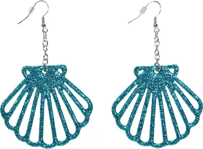 Image de Boucles d'oreilles coquillage sirène turquoise