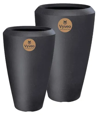 Productafbeelding van Vyveo - Vaas Nalou - Zwart - Set van 2