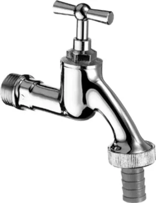Produktbild von Auslaufventil mit Knebelgriff und Schlauchverschraubung DN15,1/2",matt verchromt