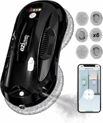Produktbild von EZIclean Windobot S4 Plus Fensterputzroboter – EZICLEAN – Drehbewegung – Backup-Akku – Nass