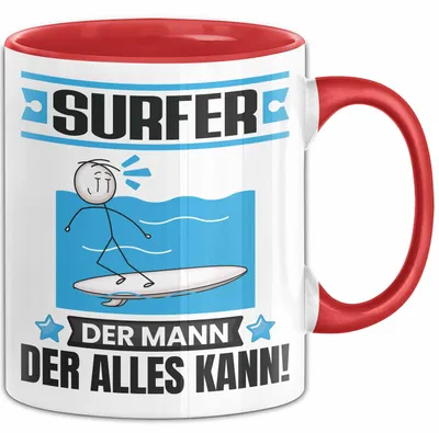 Produktbild von Surfer Tasse Geschenk für Surfer Der Mann Der Alles Kann Geschenkidee zum Geburtstag (Rot)