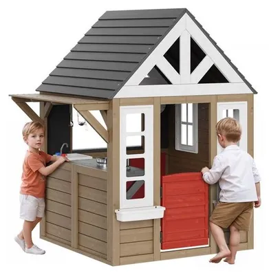 Obrázok produktu pre Domček na hranie pre deti - Drevený domček na hranie 1403x1260x1660mm - Robustná vonkajšia hračka - Ideálna na záhradu