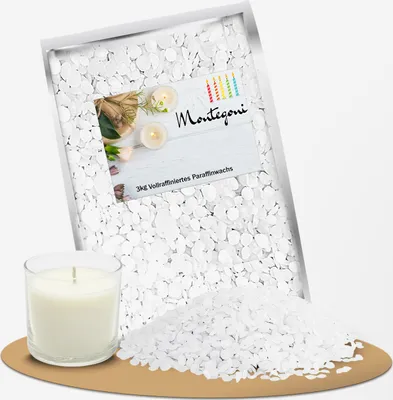 Produktbild von Paraffinwachs für Kerzen 3Kg Kerzenwachs, Wachsgranulat pastillen, Kerzenwachs zum gießen