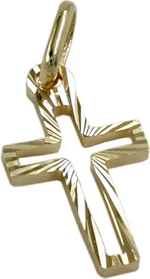 Produktbild von Kreuz Anhänger Kettenanhänger diamantiert aus 585 Gold Gelbgold Goldanhänger