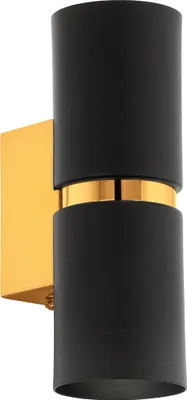 Produktbild von PASSA Wand-/Deckenleuchte Lampe Beleuchtung - L6 x H17 x AL8,5 cm - schwarz, gold - IP20