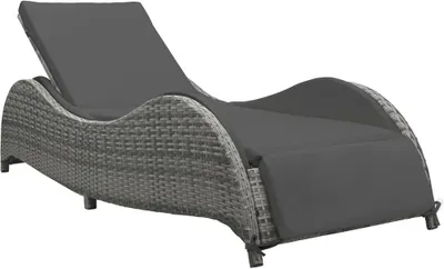 Produktbild von Sonnenliege mit Auflage Poly Rattan Anthrazit