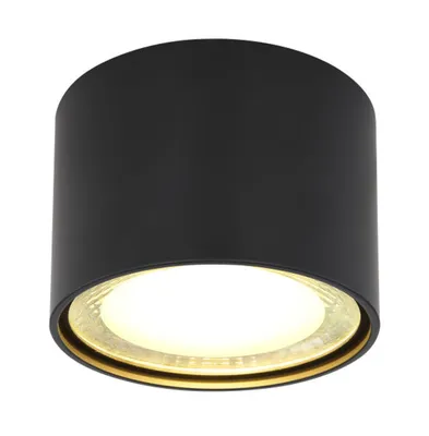 Productafbeelding van Globo Lighting plafondlamp, metaal, mat zwart, glas, helder, satijn, diameter: 113 mm, hoogte: 80 mm, inclusief LED 12W 230V, 1300lm (lichtopbrengst), 980lm (uitgang), 3000K