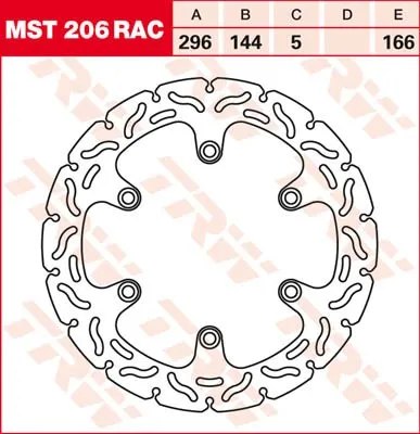Obrázok produktu pre Brzdový kotúč TRW Sportive rigid MST206RAC CBF500 PC39
