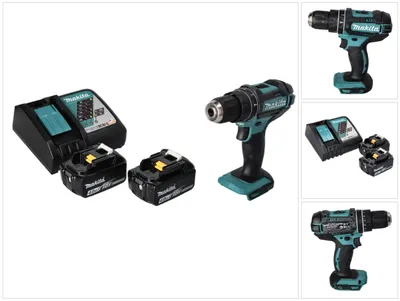 Produktbild von Makita DHP 482 RM Akku Schlagbohrschrauber 18 V 62 Nm + 2x Akku 4,0 Ah + Ladegerät