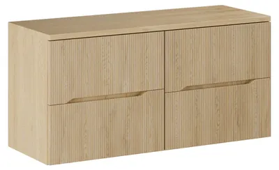 Obrázek produktu pro Sada do koupelny, 120 cm, s umyvadlovou deskou, 2 skříňky pod umyvadlo, 2 zásuvky