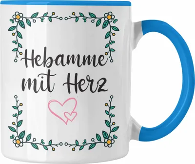 Produktbild von Trendation - Hebamme mit Herz Tasse mit Spruch Geschenk (Blau)