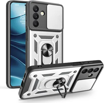 Produktbild von Outdoor Panzer Hülle für Samsung Galaxy A26 mit Kameraschutz Ringhalter Bumper in Silber