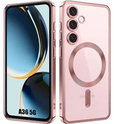 Image de Coque pour Samsung Galaxy A36 5G, Silicone Souple avec Cercle Magnétique Protection Caméra - Rose