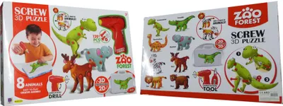 Produktbild von Schmidt 3D-Schraubenpuzzle mit 8 Wildtieren