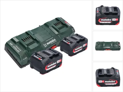 Produktbild von Metabo Basis Set 2x Li-Power Akkupack 18 V 4,0 Ah CAS Li-Ion Akku ( 2x 625027000 ) + ASC 145 DUO Doppel Schnell Ladegerät ( ‭627495000 )