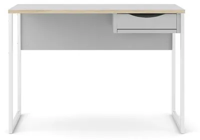 Image de Tvilum Bureau Function Plus avec 1 Tiroir, Blanc Mat/Chêne, 110 x 48,4 x 76,5 cm