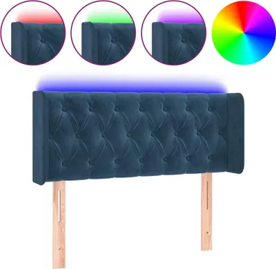 Obrázok produktu pre vidaXL LED čelná doska tmavomodrá 103x16x78/88 cm Velvet