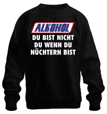 Obrázek produktu pro Alkohol. Není to ty, když jsi střízlivý. Zábavný svetr s potiskem "Party", černý, velikost L