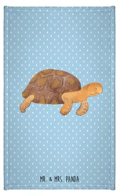 Produktbild von Mr. & Mrs. Panda Handtuch Schildkröte Marschieren - Blau Pastell - Geschenk, Neustart, Schildkröten, Gästetuch, Meer, badezimmer, Motivation, Abenteuer, Design, Klein